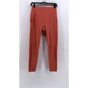 MODERN BALANCE Women's Orange RIbbed Cropped Leggings SZ L